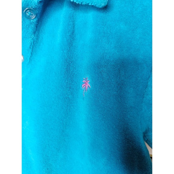 Vintage Lilly Pulitzer Turquoise Terrycloth collared top ladies small - Picture 4 of 7